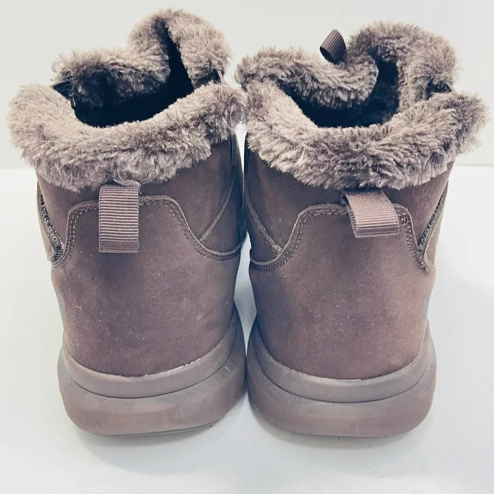 FitVille Men Brown Suede Faux Fur Lined Winter Ankle Boots 11.5 Extra Wide‎